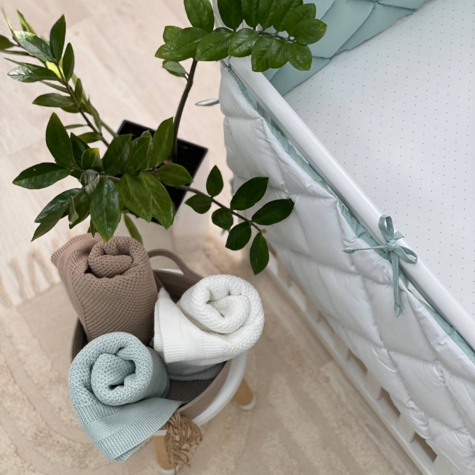 Protectie laterata patut bebe din 4 piese menta (2)